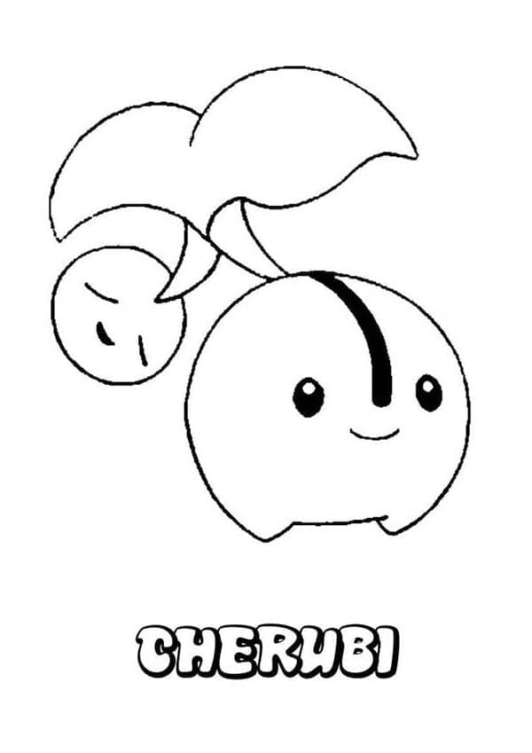 Desenho de Cherubi Pokemon para Colorir