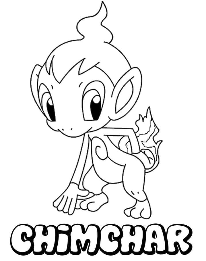 Desenho de Chimchar Pokemon para Colorir