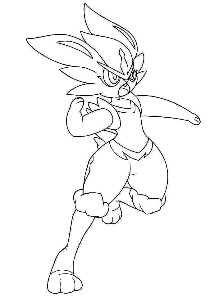 Desenho de Cinderace Pokemon para Colorir