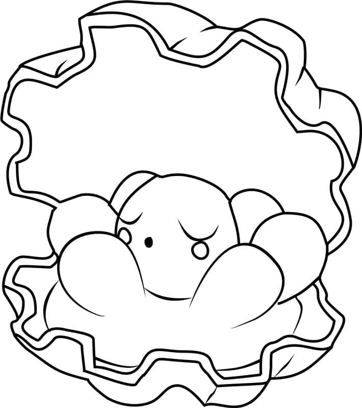 Desenho de Clamperl Pokemon para Colorir