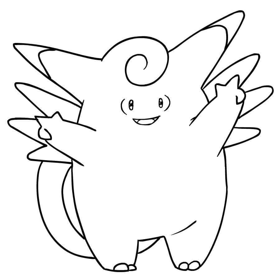 Desenho de Clefable Pokemon para Colorir