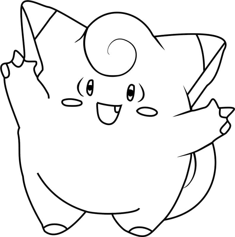 Desenho de Clefairy Pokemon para Colorir