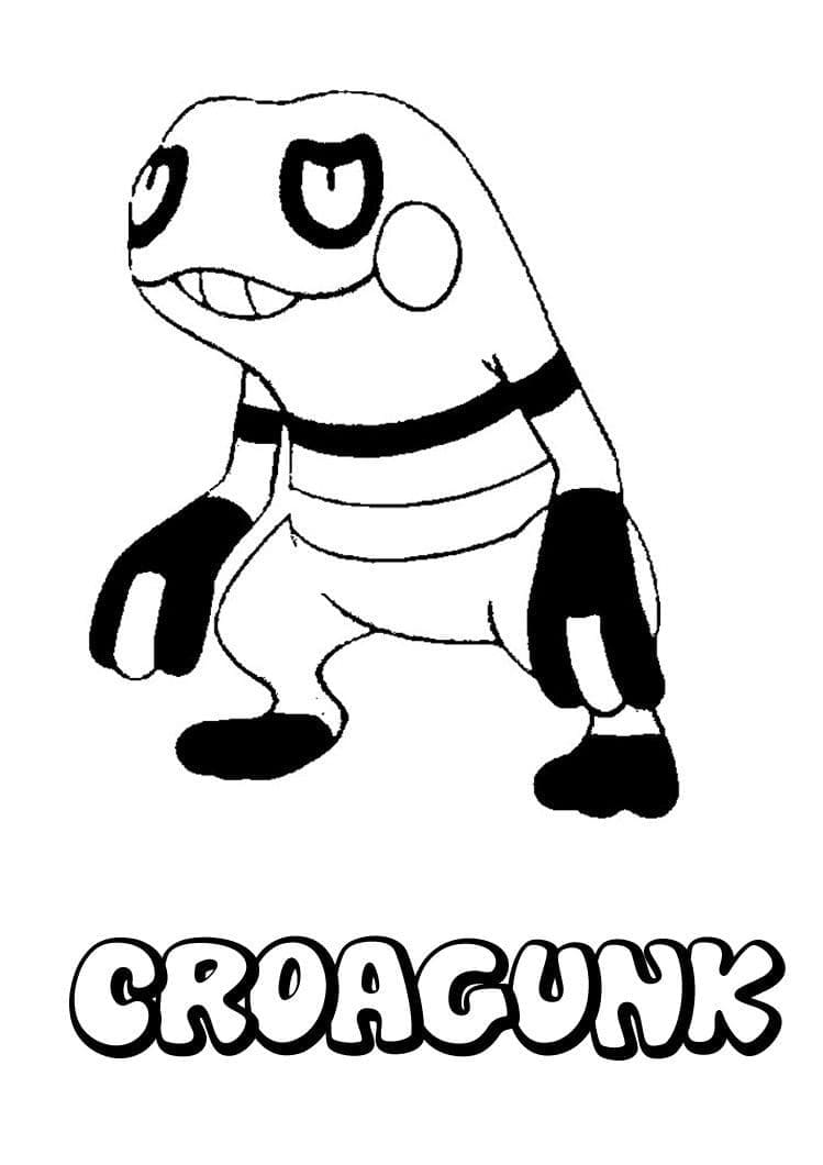 Desenho de Croagunk Pokemon para Colorir