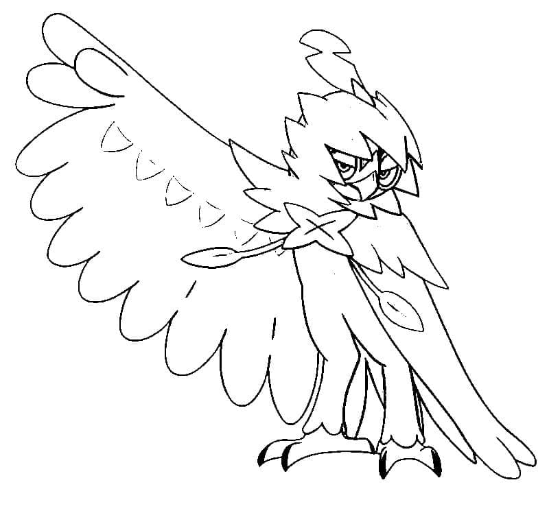 Desenho de Decidueye Pokemon para Colorir