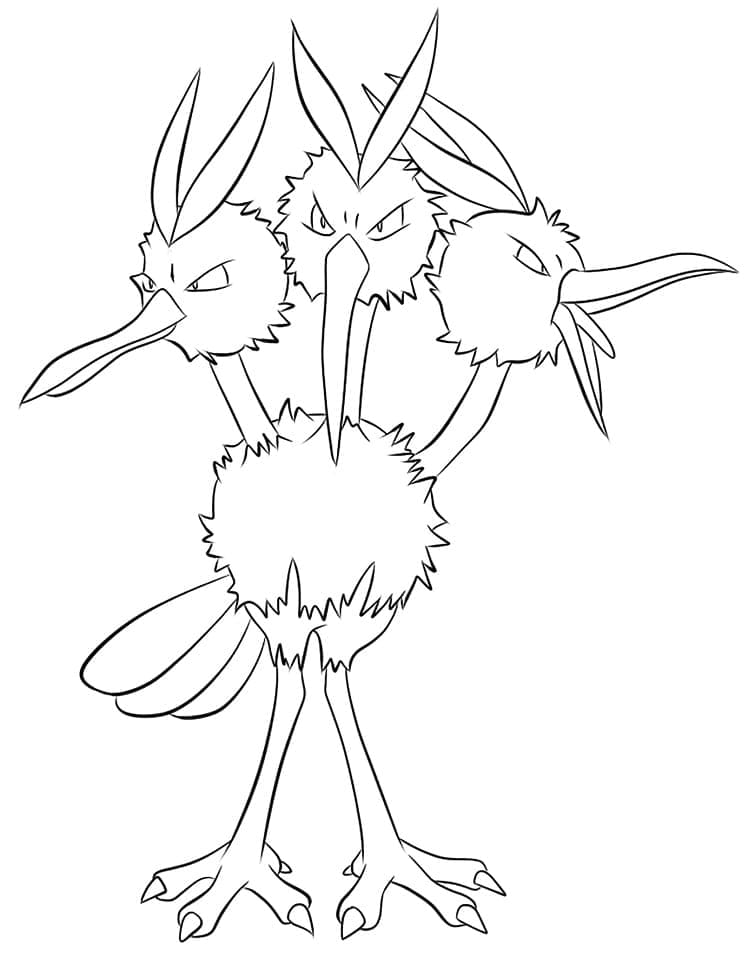 Desenho de Dodrio Pokemon para Colorir