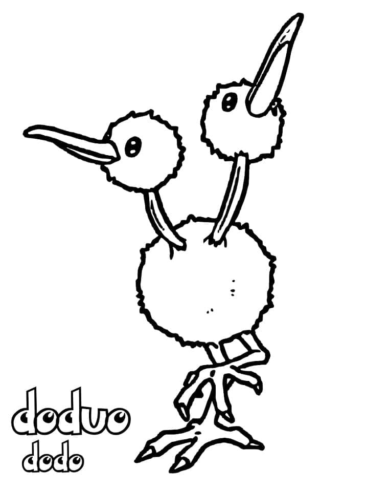 Desenho de Doduo Pokemon para Colorir