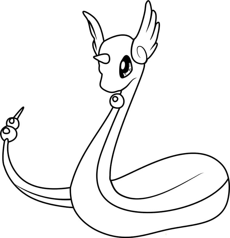 Desenho de Dragonair Pokemon para Colorir