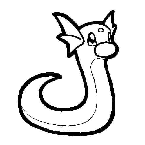 Desenho de Dratini Pokemon para Colorir