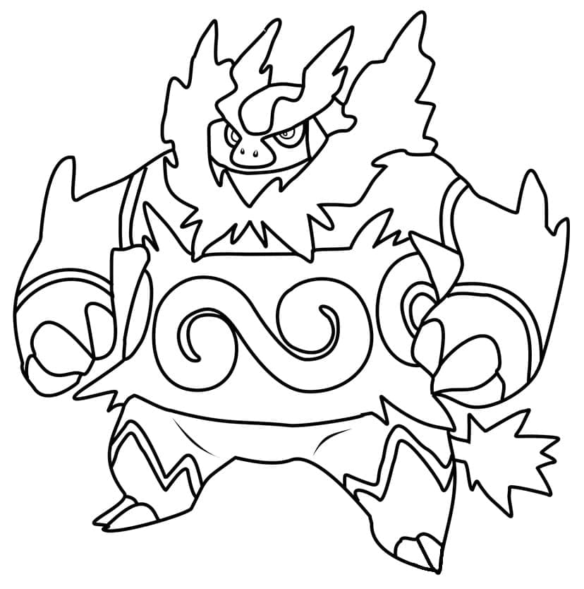 Desenho de Emboar Pokemon para Colorir