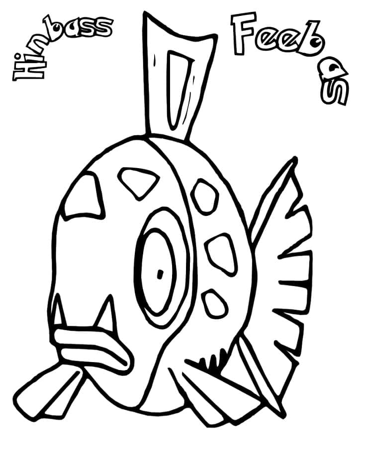 Desenho de Feebas Pokemon para Colorir