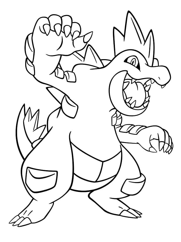 Desenho de Feraligatr Pokemon para Colorir