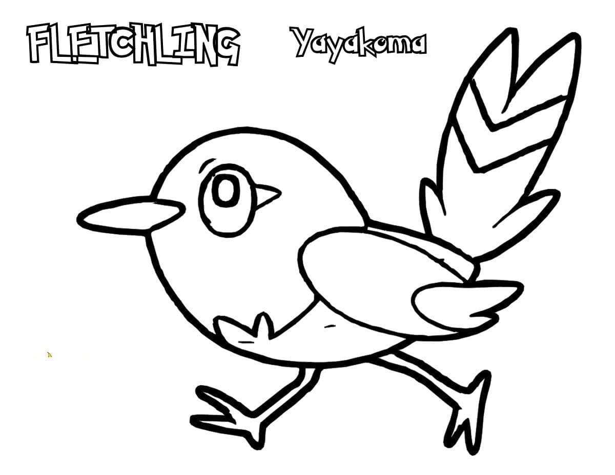 Desenho de Fletchling Pokemon para Colorir