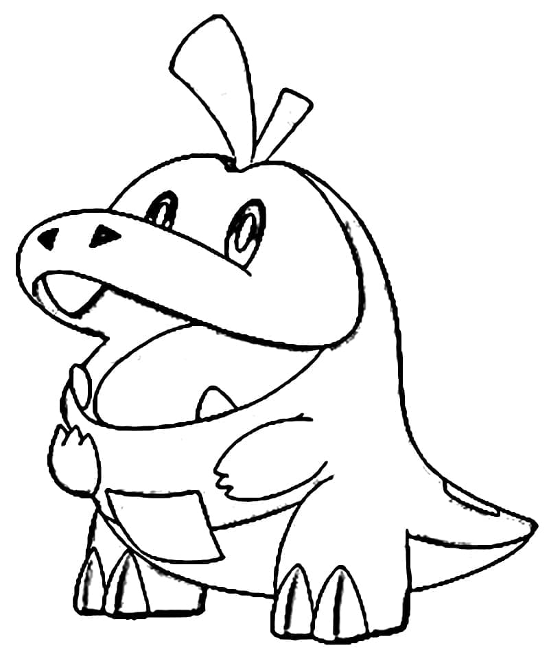 Desenho de Fuecoco Pokemon para Colorir