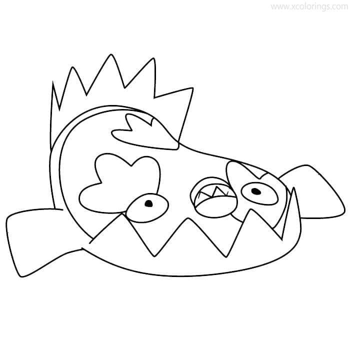 Desenho de Galarian Stunfisk Pokemon para Colorir