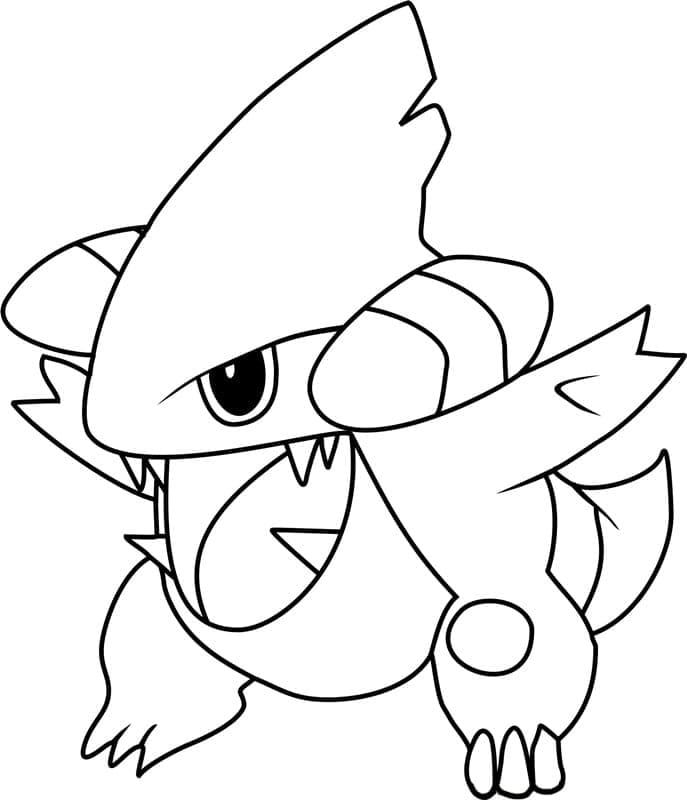 Desenho de Gible Pokemon para Colorir