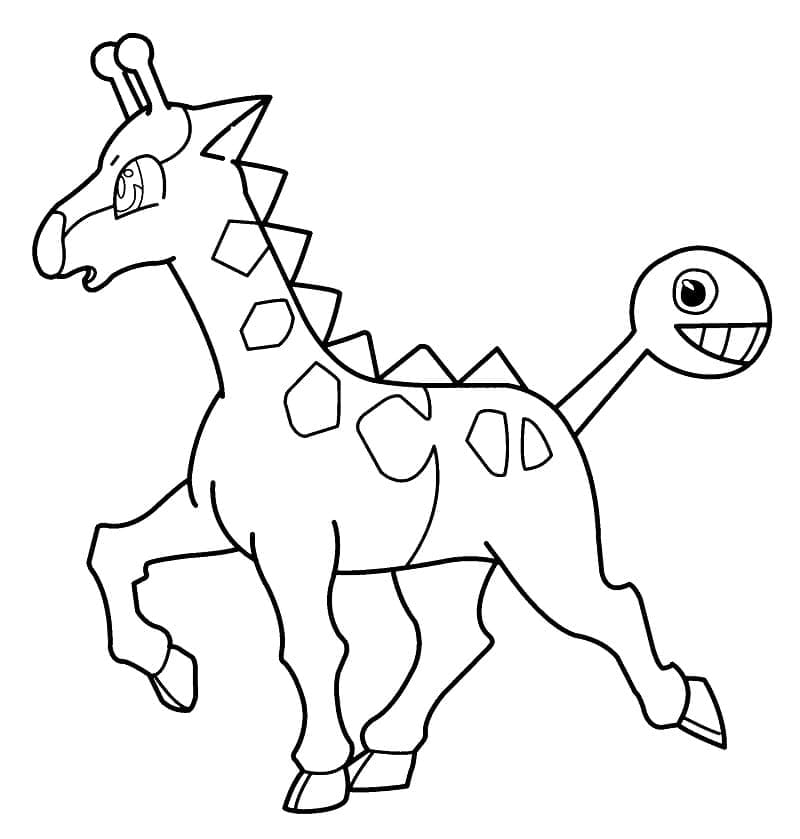 Desenho de Girafarig Pokemon para Colorir