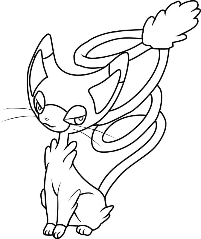 Desenho de Glameow Pokemon para Colorir