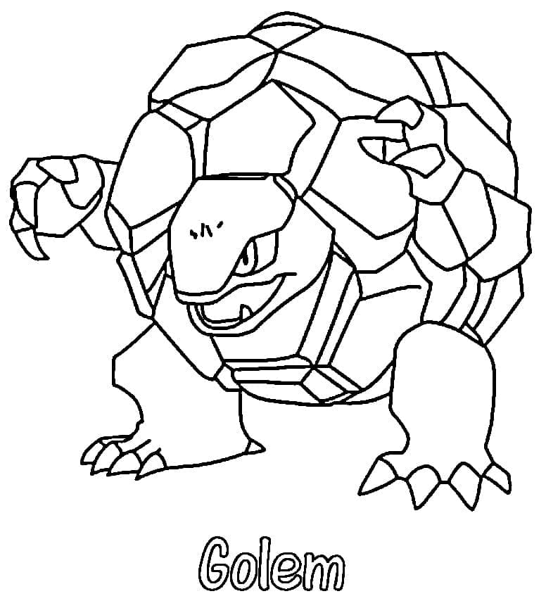 Desenho de Golem Pokemon para Colorir