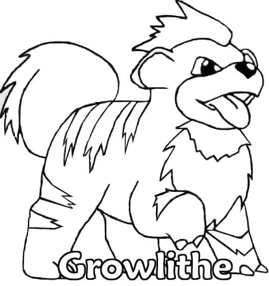 Desenho de Growlithe Pokemon para Colorir