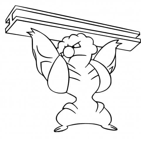 Desenho de Gurdurr Pokemon para Colorir