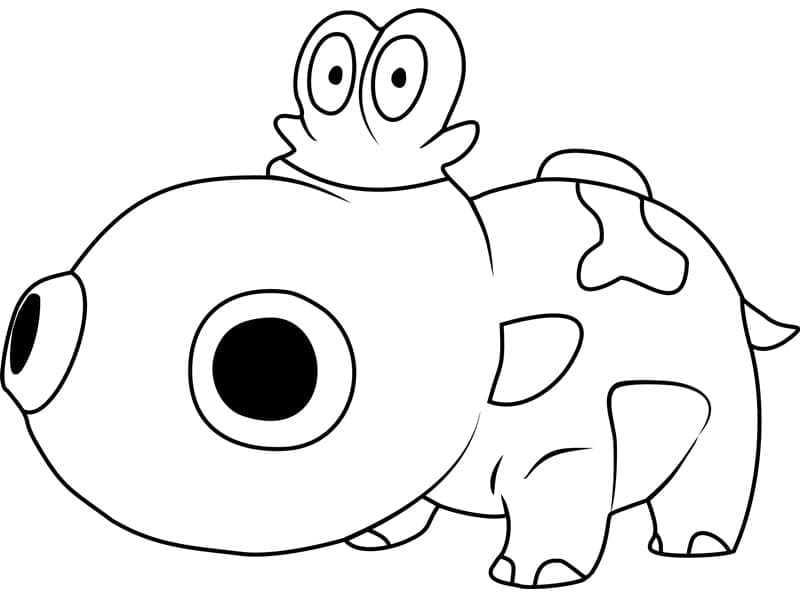 Desenho de Hippopotas Pokemon para Colorir