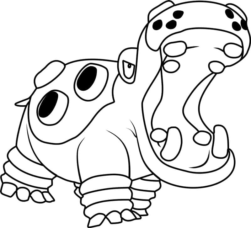 Desenho de Hippowdon Pokemon para Colorir