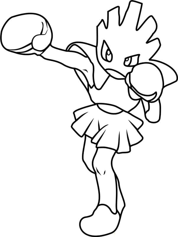 Desenho de Hitmonchan Pokemon para Colorir