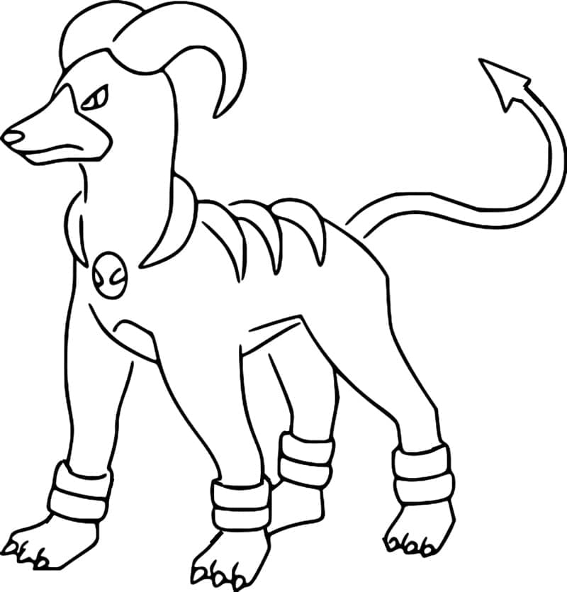 Desenho de Houndoom Pokemon para Colorir