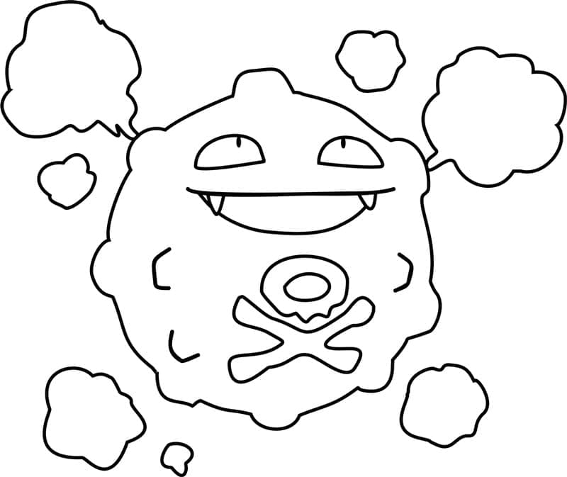 Desenho de Koffing Pokemon para Colorir
