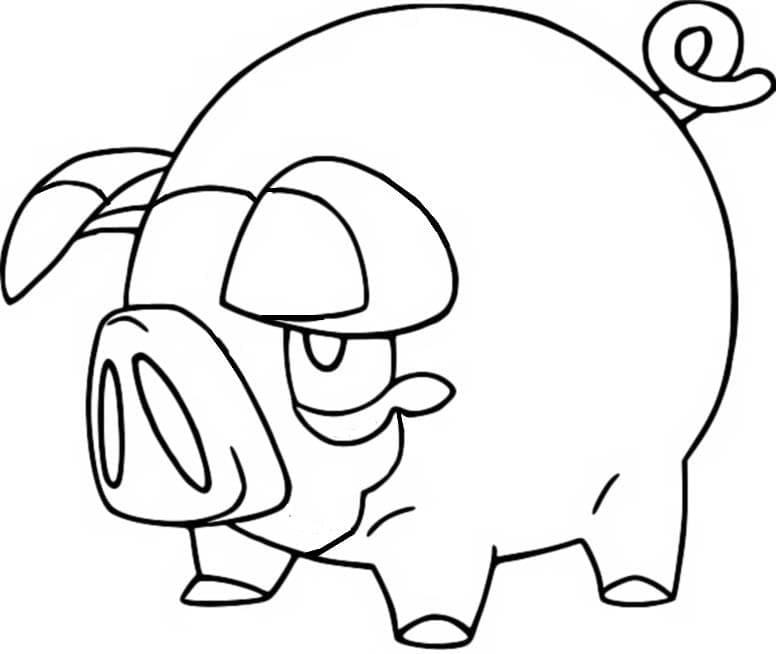 Desenho de Lechonk Pokemon para Colorir