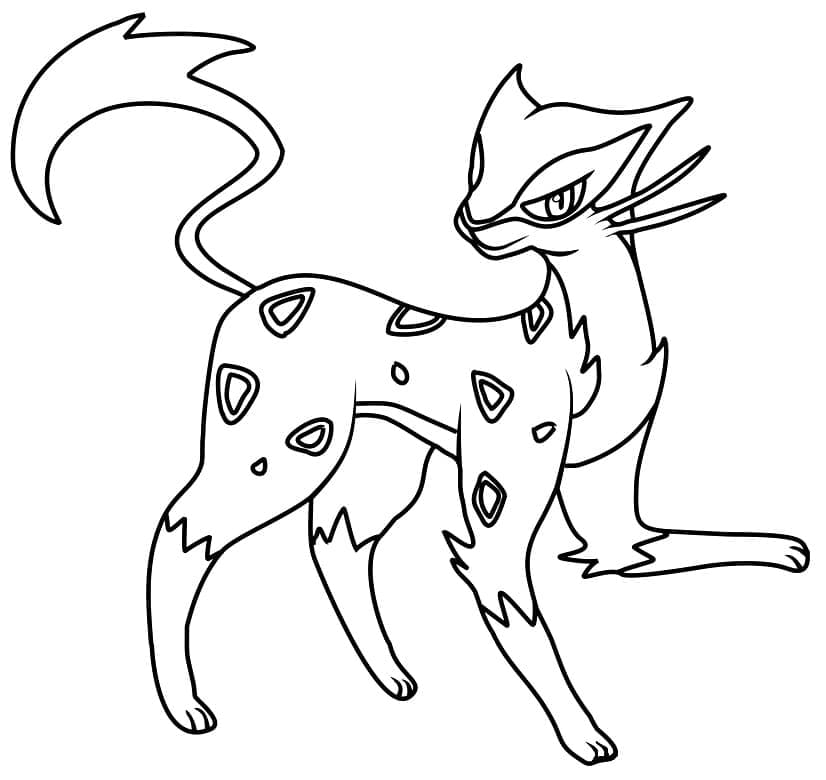 Desenho de Liepard Pokemon para Colorir