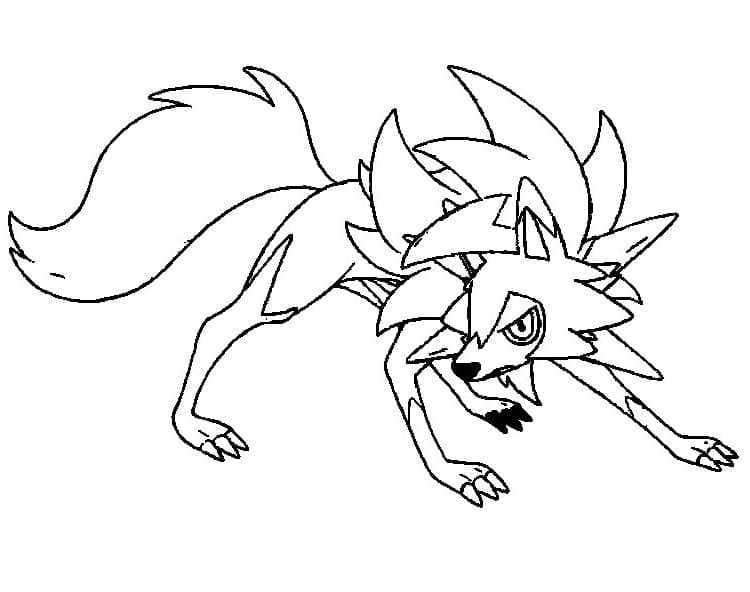 Desenho de Lycanroc Pokemon para Colorir