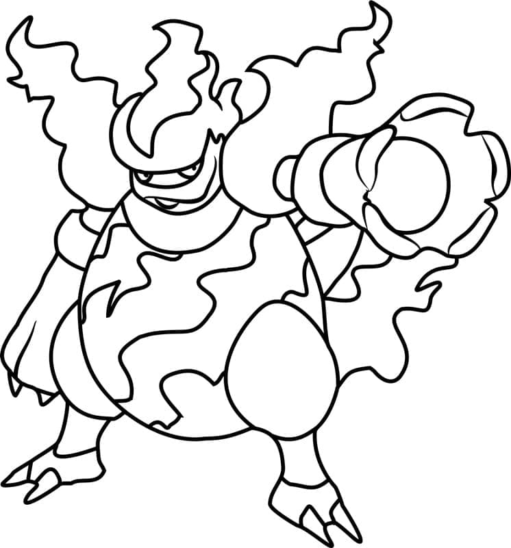 Desenho de Magmortar Pokemon para Colorir
