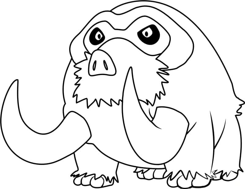 Desenho de Mamoswine Pokemon para Colorir