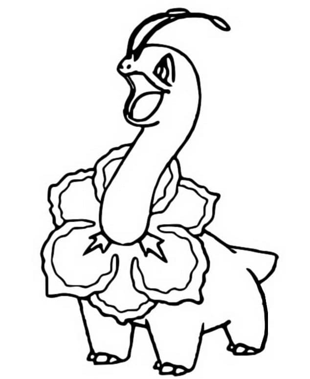 Desenho de Meganium Pokemon para Colorir