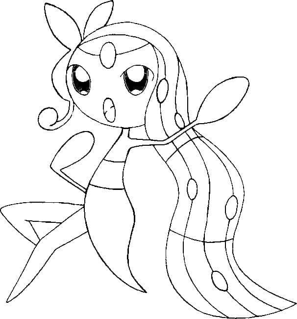 Desenho de Meloetta Pokemon para Colorir