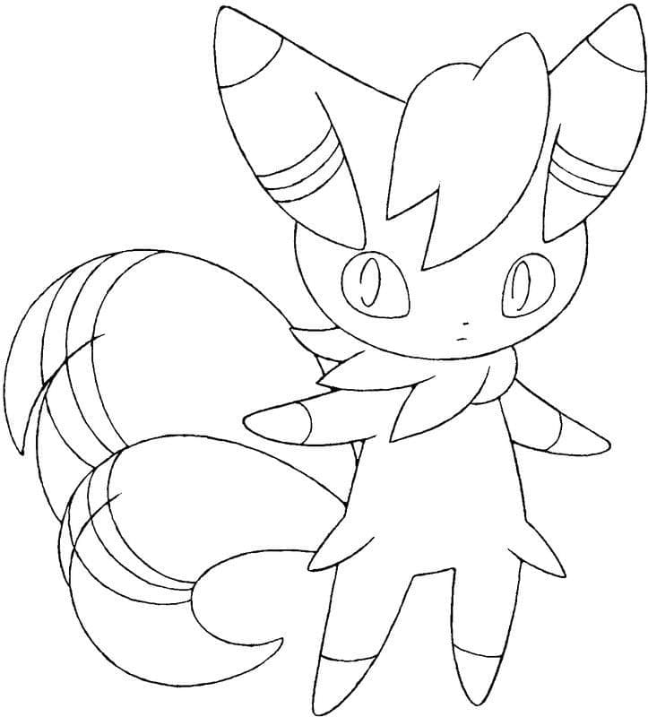 Desenho de Meowstic Pokemon para Colorir