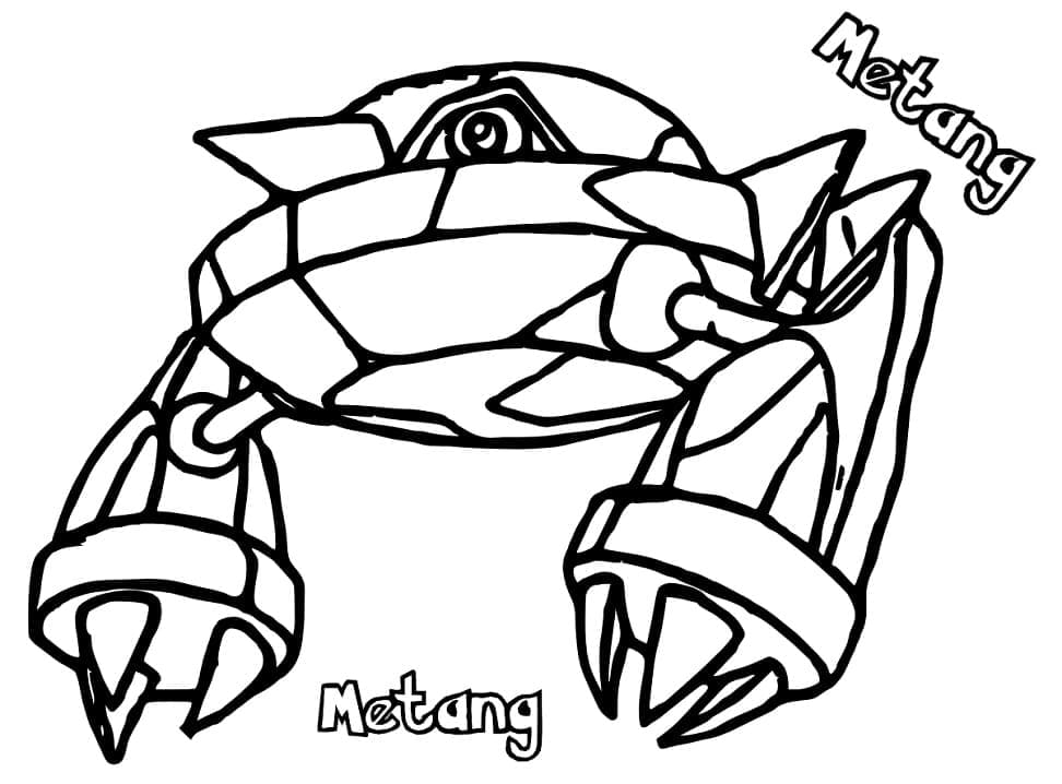 Desenho de Metang Pokemon para Colorir