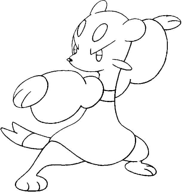 Desenho de Mienfoo Pokemon para Colorir