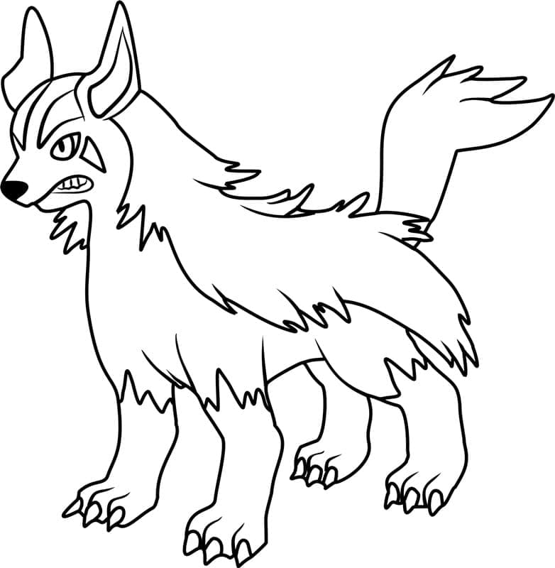 Desenho de Mightyena Pokemon para Colorir