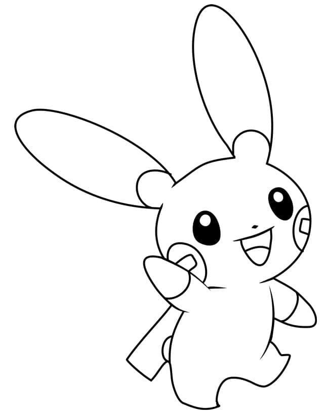 Desenho de Minun Pokemon para Colorir