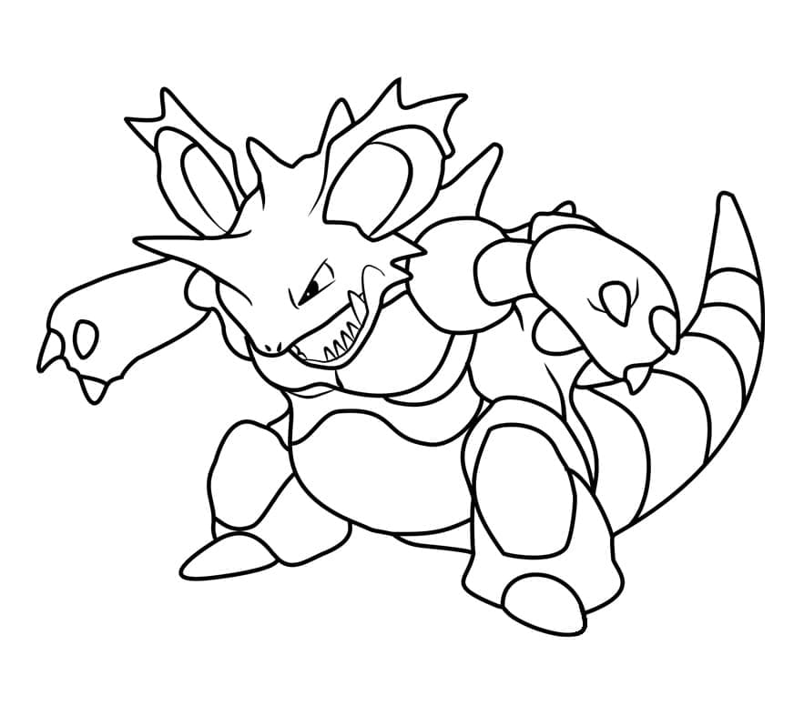 Desenho de Nidoking Pokemon para Colorir