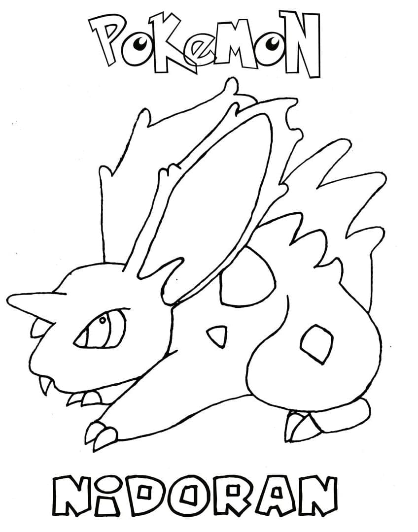 Desenho de Nidoranm Pokemon para Colorir