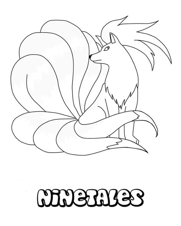 Desenho de Ninetales Pokemon para Colorir