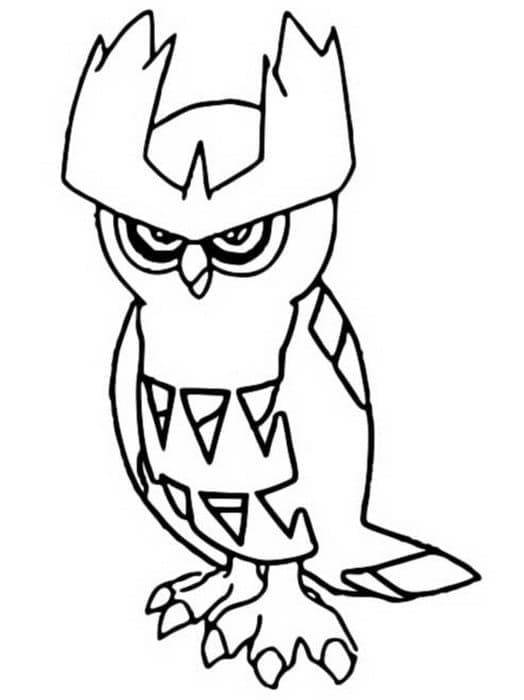 Desenho de Noctowl Pokemon para Colorir