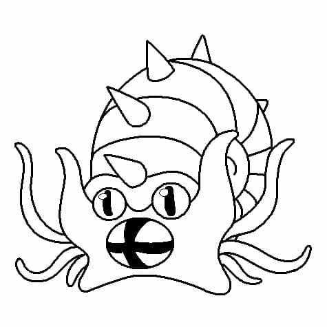 Desenho de Omastar Pokemon para Colorir