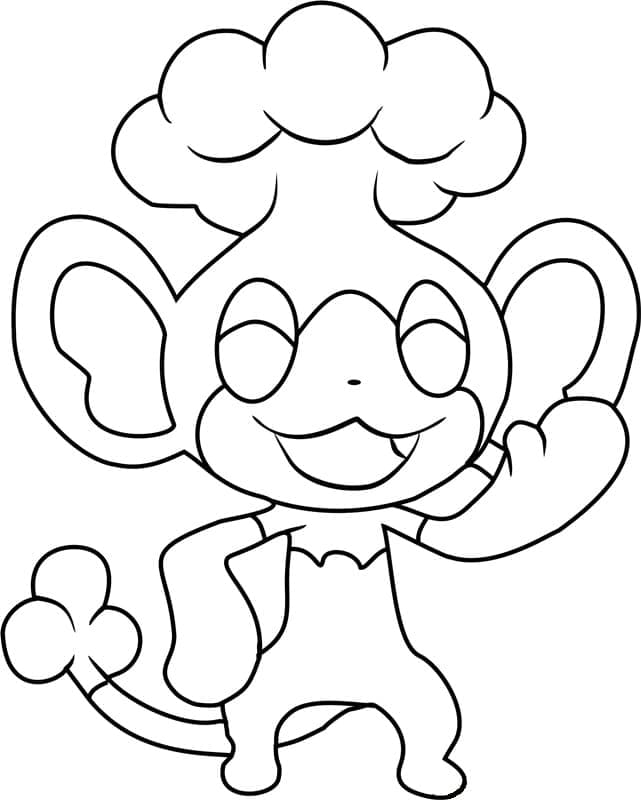 Desenho de Panpour Pokemon para Colorir