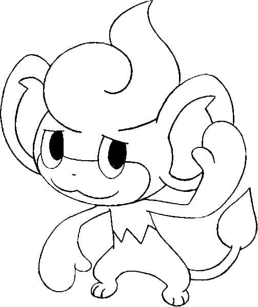 Desenho de Pansear Pokemon para Colorir
