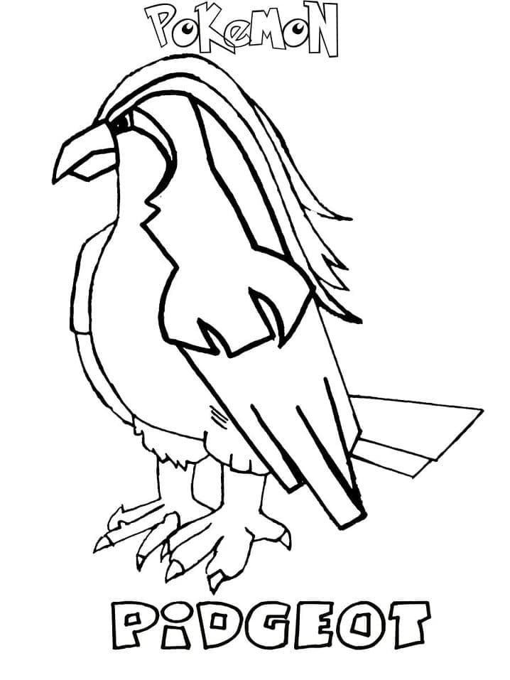 Desenho de Pidgeot Pokemon para Colorir