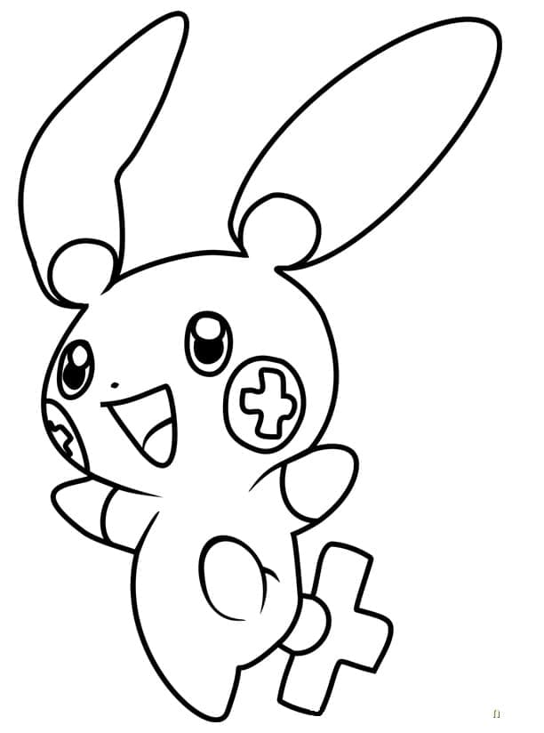 Desenho de Plusle Pokemon para Colorir